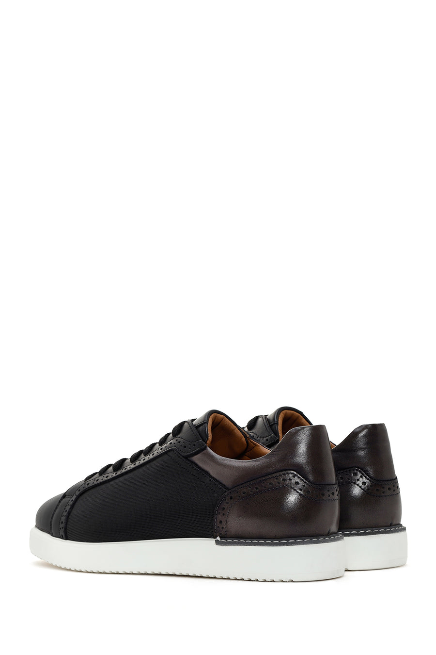 Men's Black Lace-up Leather Sneaker