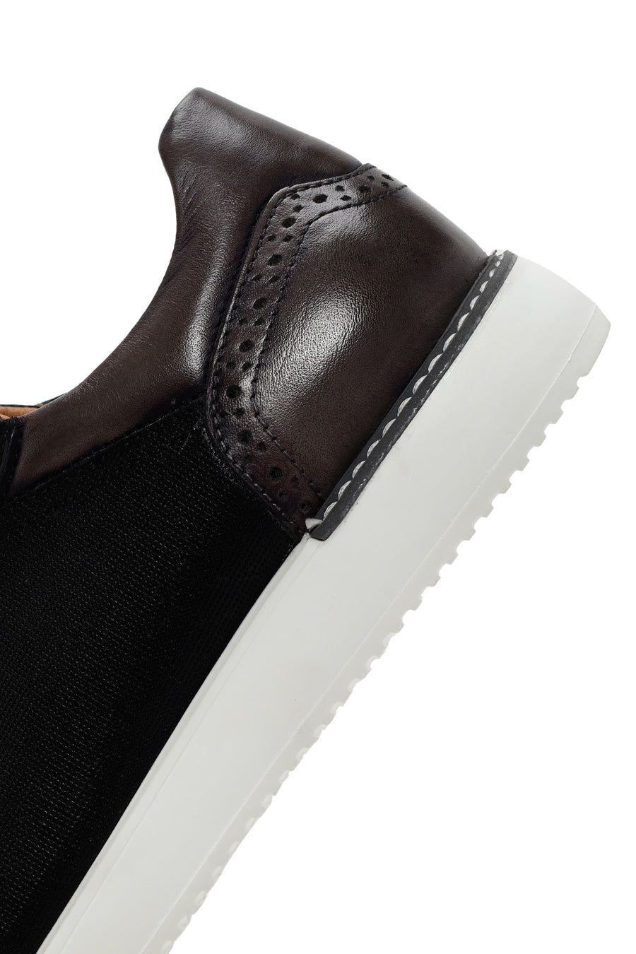 Men's Black Lace-up Leather Sneaker