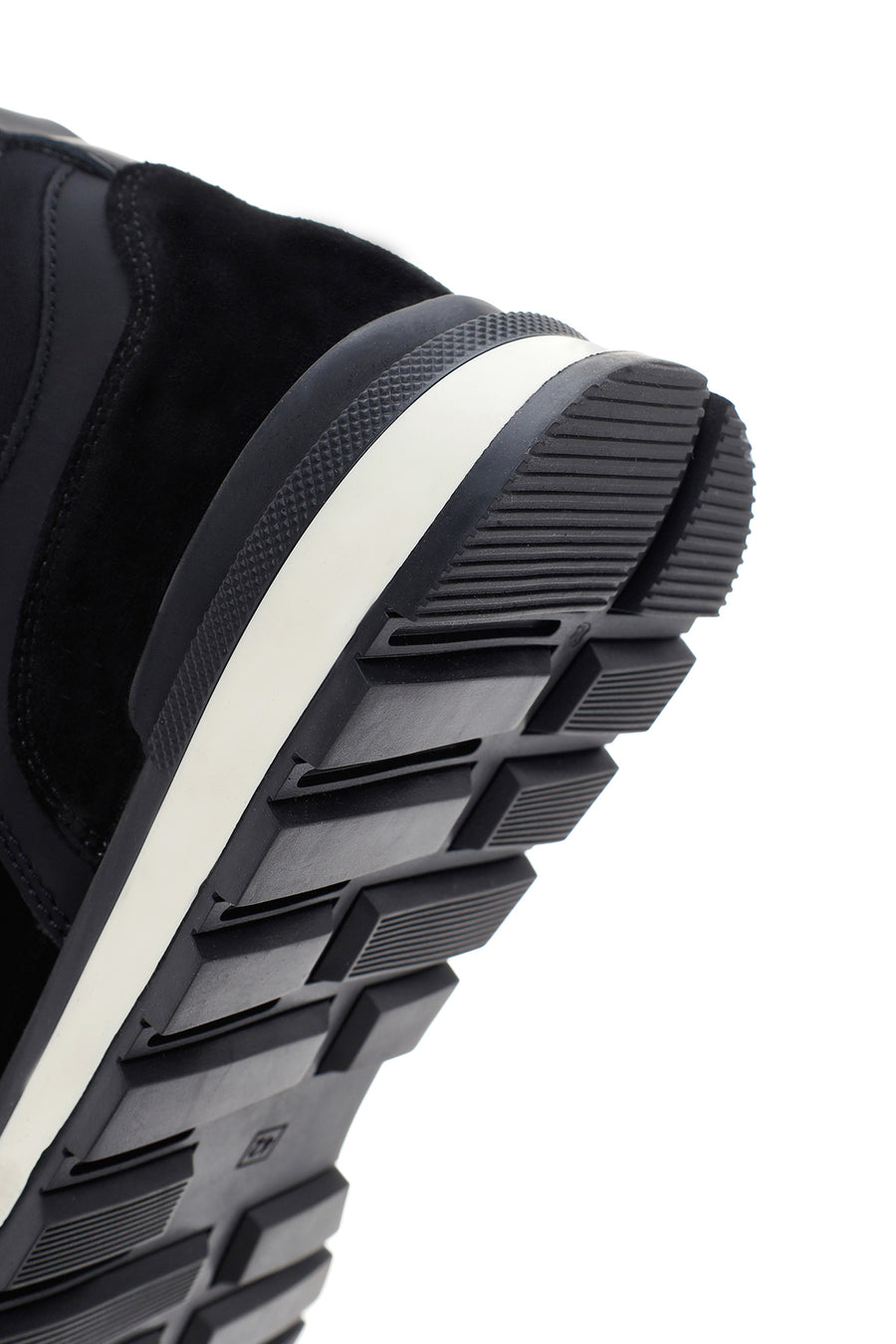 Erkek Siyah Bağcıklı Deri Sneaker