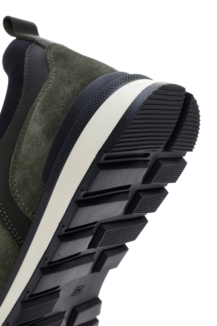 Erkek Haki Bağcıklı Deri Sneaker
