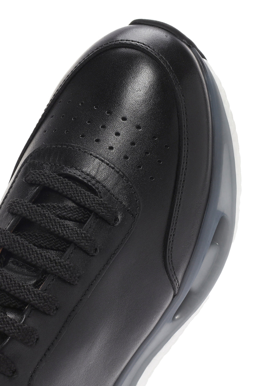 Men's Black Thick Sole Lace Up Leather Sneaker