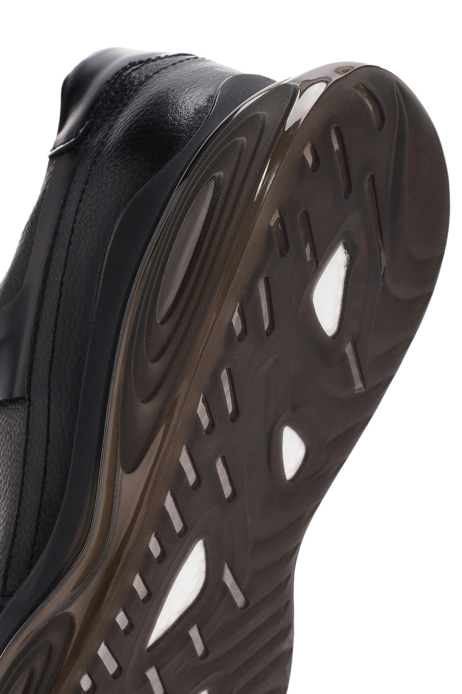 Men's Black Thick Sole Lace Up Leather Sneaker