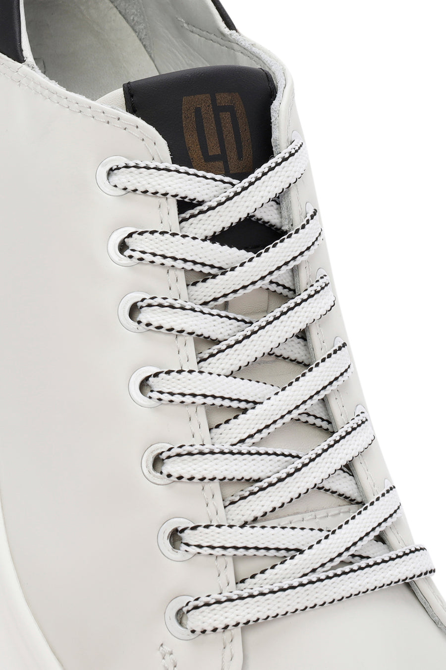 Men's White Thick Sole Lace Up Leather Sneaker