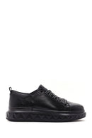 Men's Black Thick Sole Lace Up Leather Sneaker | Derimod