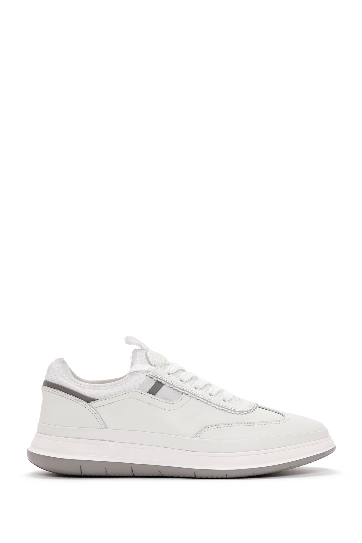 Men's White Lace-Up Leather Sneaker 24SFD623318 | Derimod