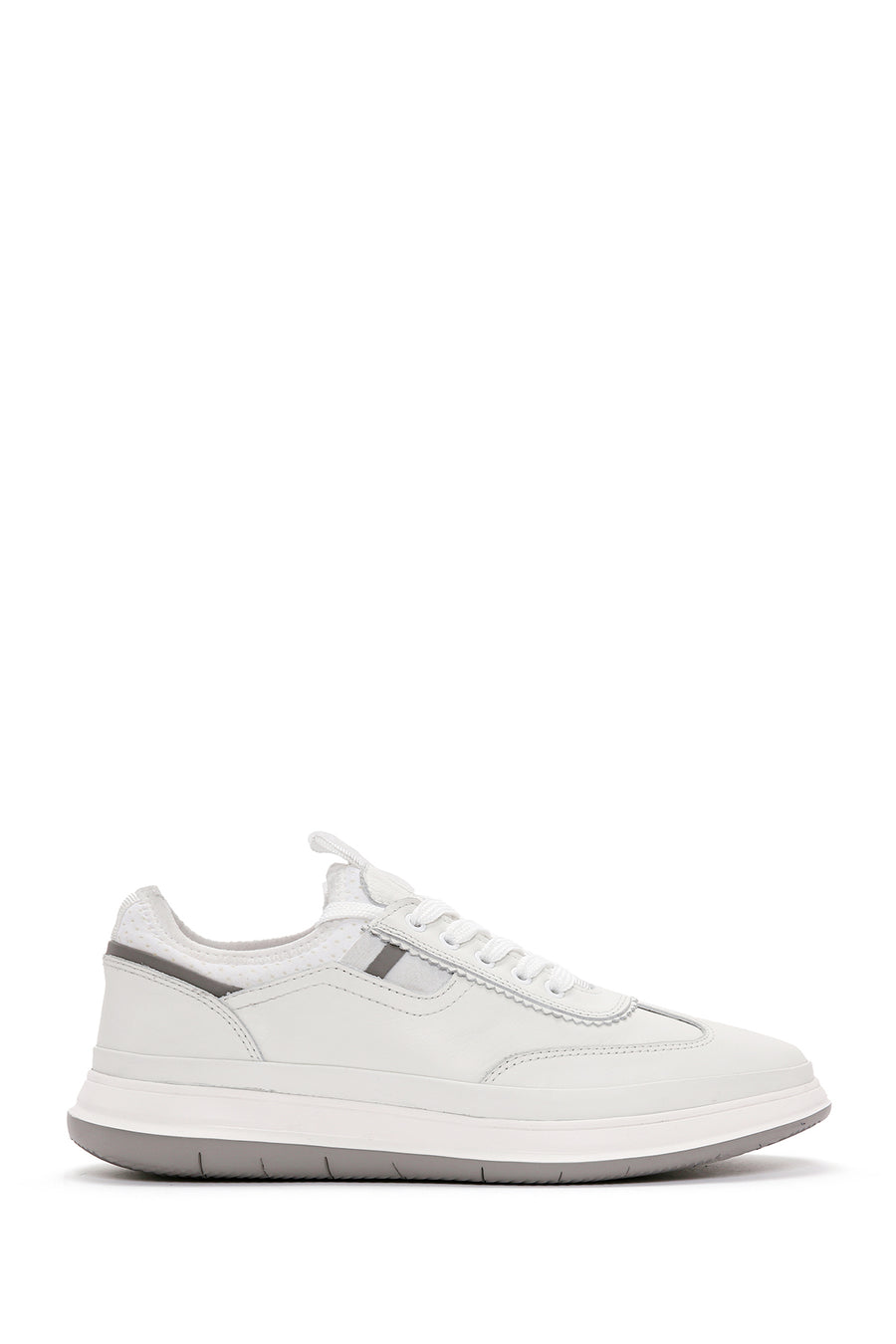 Men's White Lace-Up Leather Sneaker 24SFD623318 | Derimod