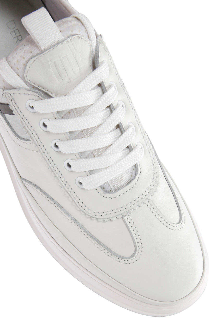 Men's White Lace-Up Leather Sneaker