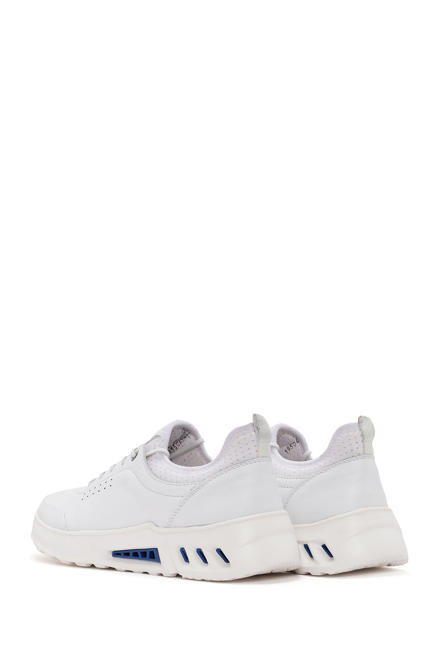 Men's White Lace-up Leather Sneaker