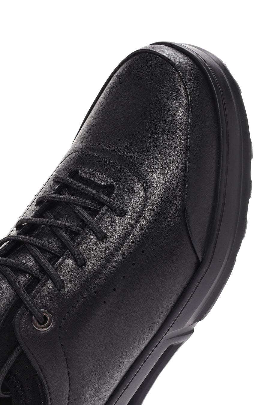 Men's Black Lace-up Leather Sneaker