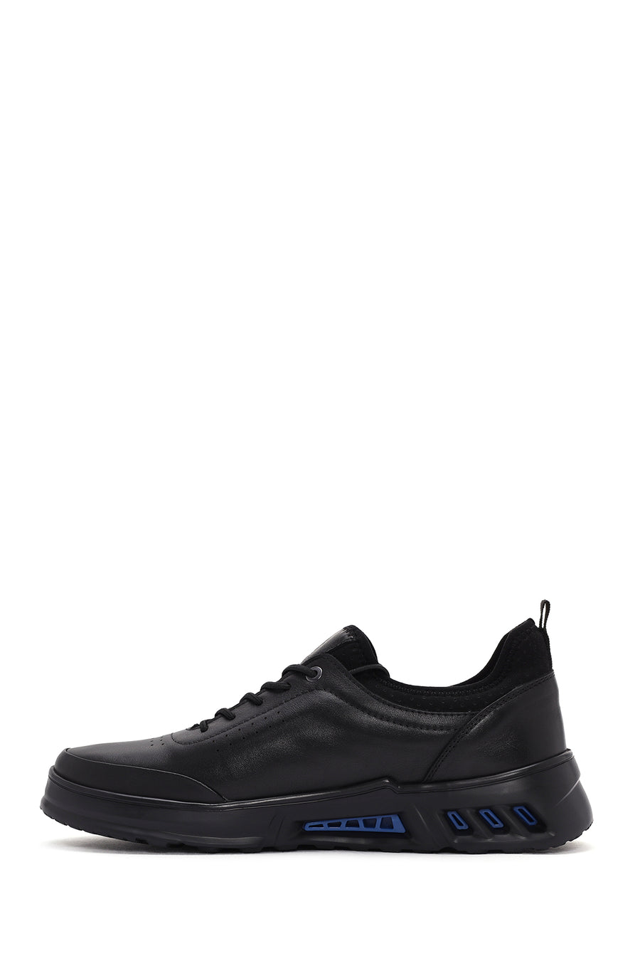 Men's Black Lace-up Leather Sneaker