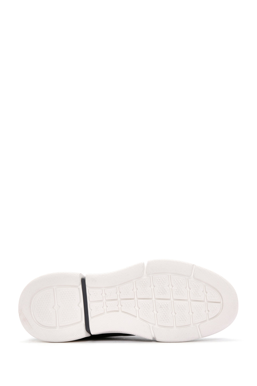 Men's Navy Blue Lace-up Thick-Sole Leather Sneaker