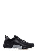 Men's Black Lace-up Thick-Sole Leather Sneaker | Derimod