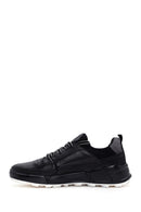Men's Black Lace-up Thick-Sole Leather Sneaker | Derimod
