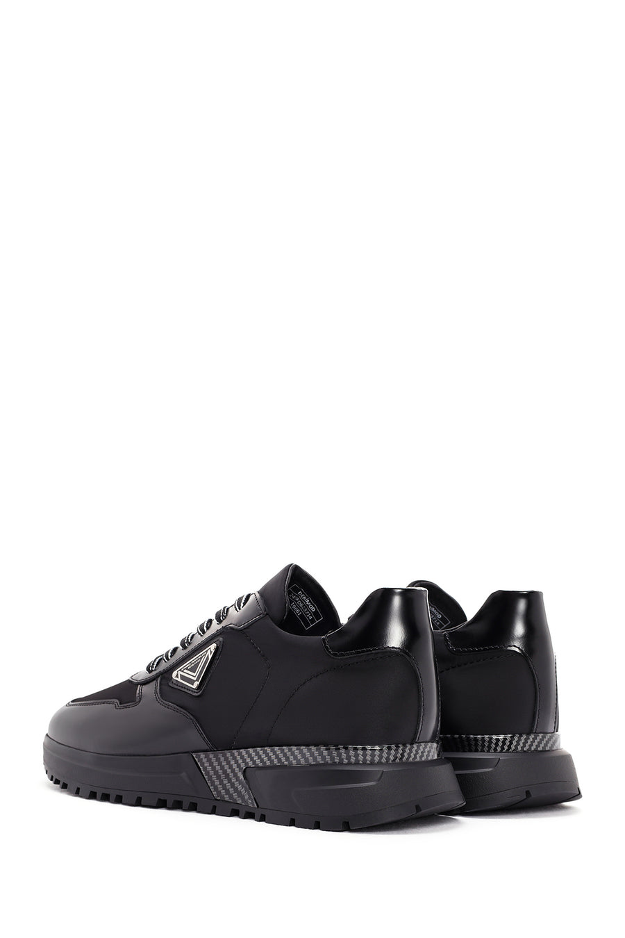 Men's Black Thick Sole Lace Up Leather Sneaker