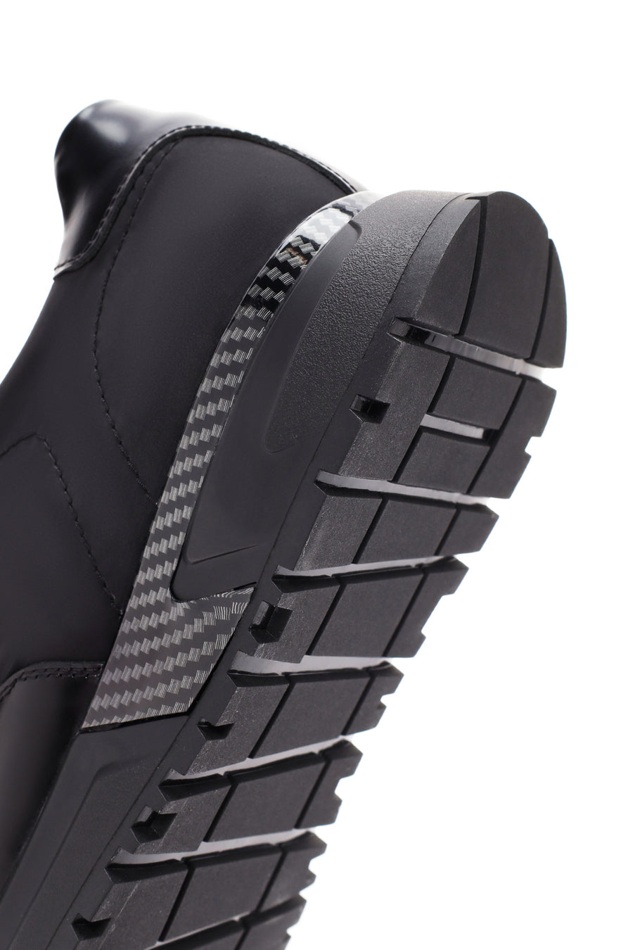 Men's Black Thick Sole Lace Up Leather Sneaker