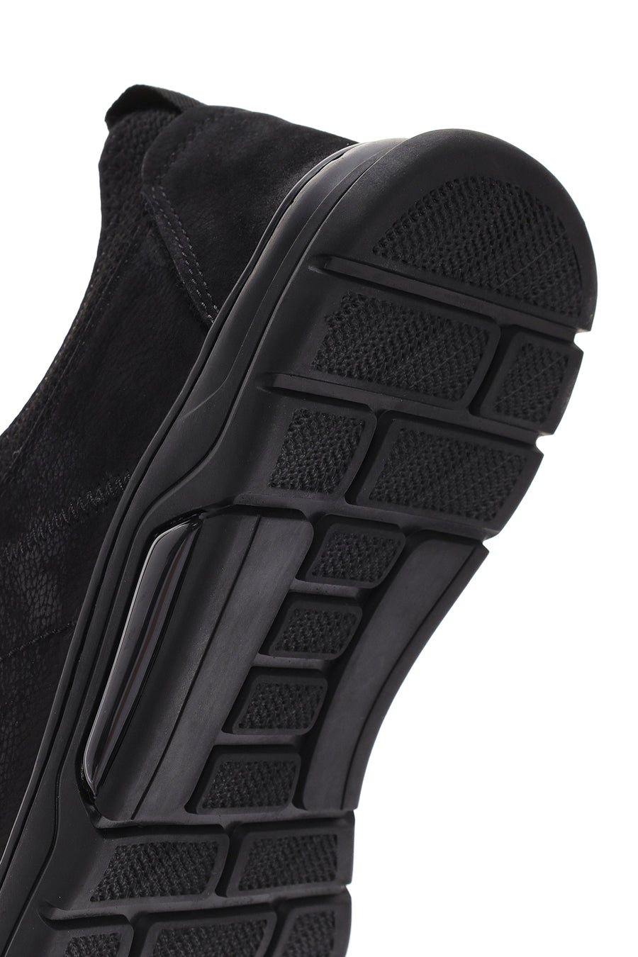 Men's Black Lace-Up Nubuck Leather Casual Sneaker