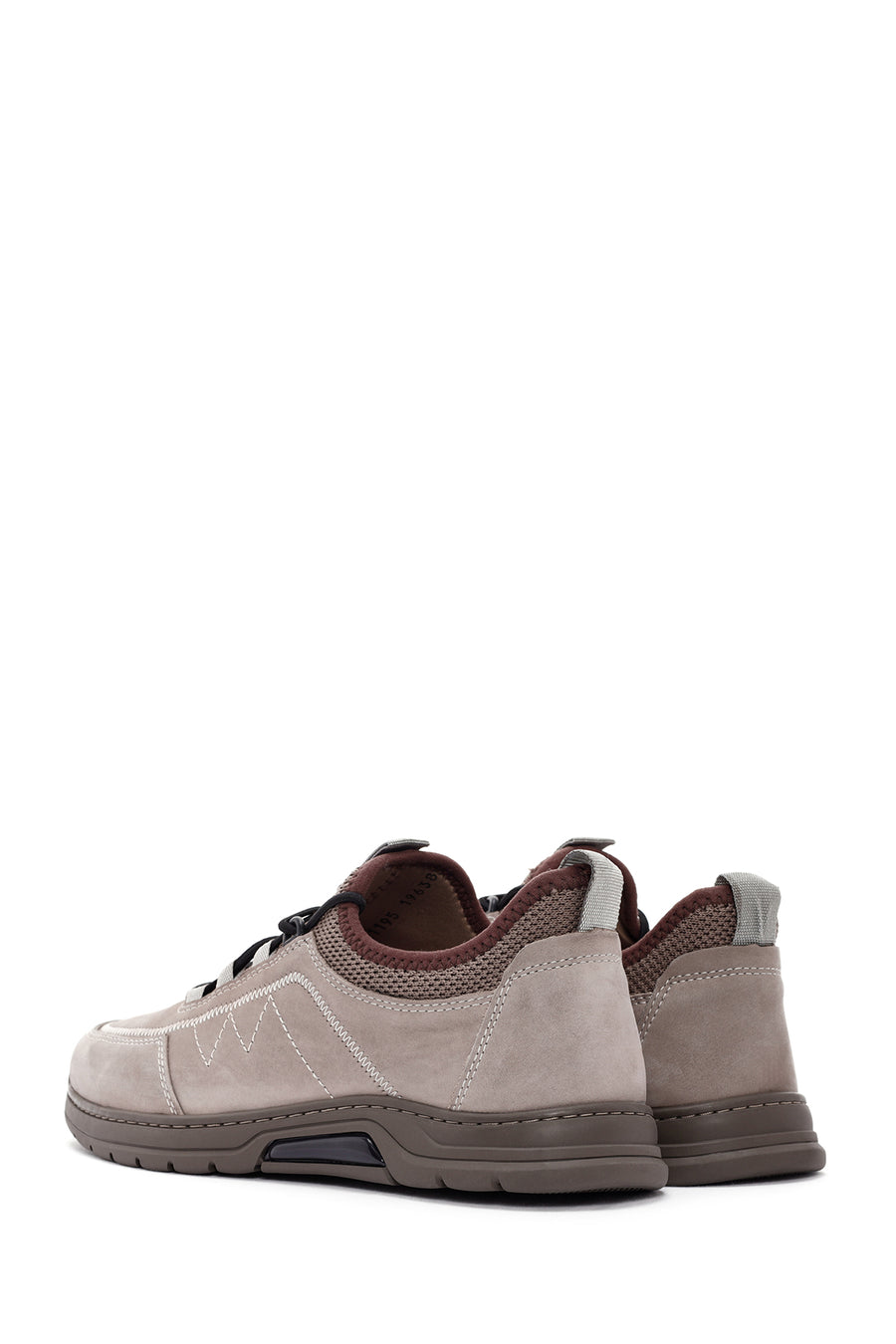 Men's Mink Lace-Up Nubuck Leather Casual Sneaker