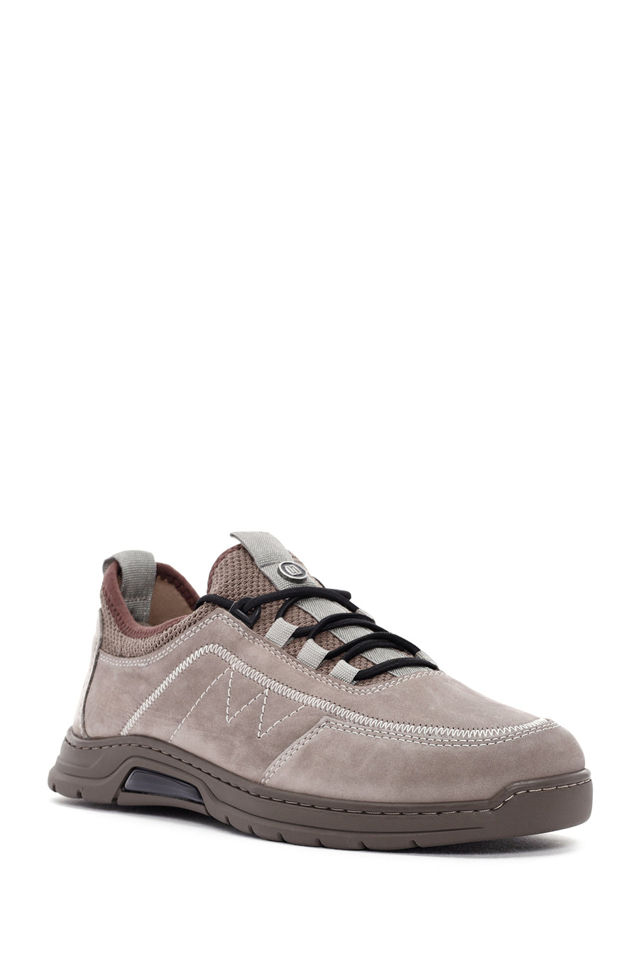 Men's Mink Lace-Up Nubuck Leather Casual Sneaker