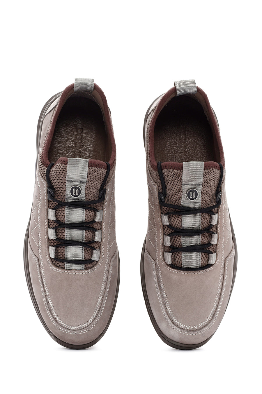 Men's Mink Lace-Up Nubuck Leather Casual Sneaker