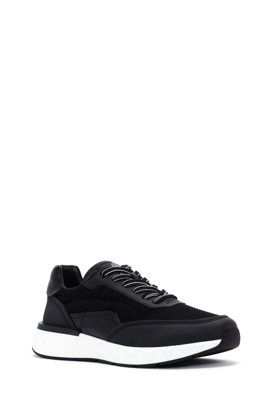 Men's Black Lace-up Leather Sneaker