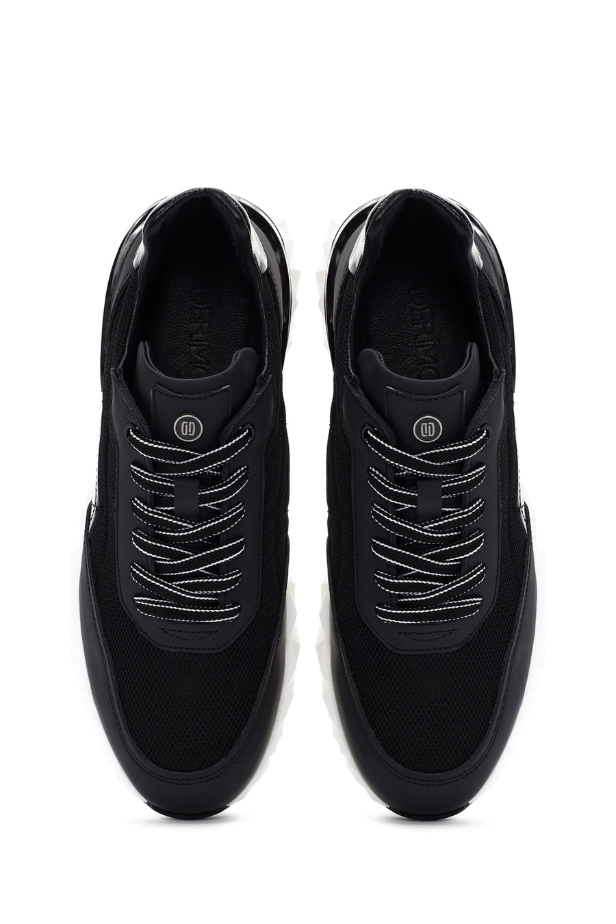 Men's Black Lace-up Leather Sneaker