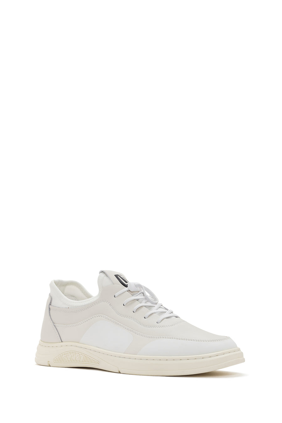 Men's White Lace-up Leather Sneaker