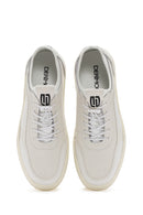 Men's White Lace-up Leather Sneaker | Derimod