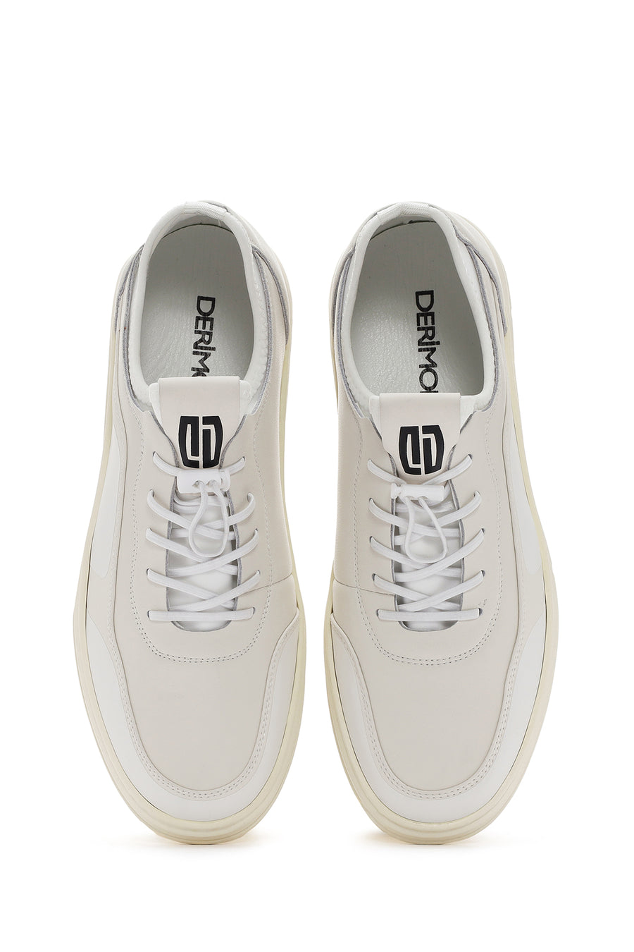 Men's White Lace-up Leather Sneaker