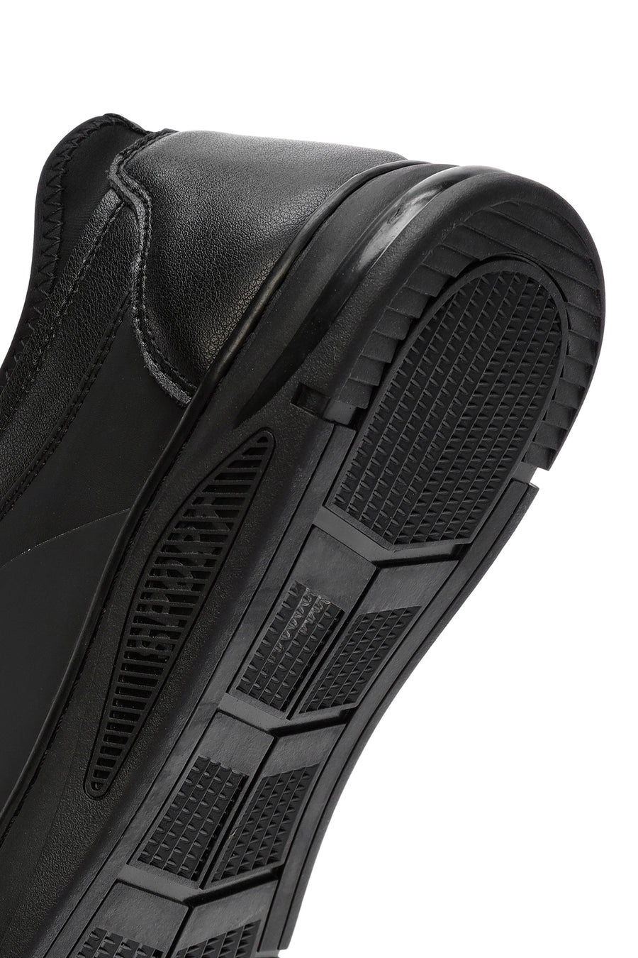 Erkek Siyah Bağcıklı Deri Sneaker