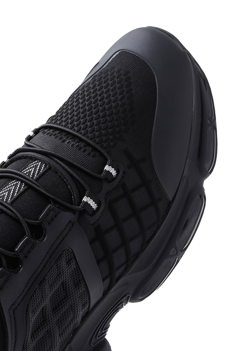 Erkek Siyah Bağcıklı Kalın Tabanlı Deri Sneaker