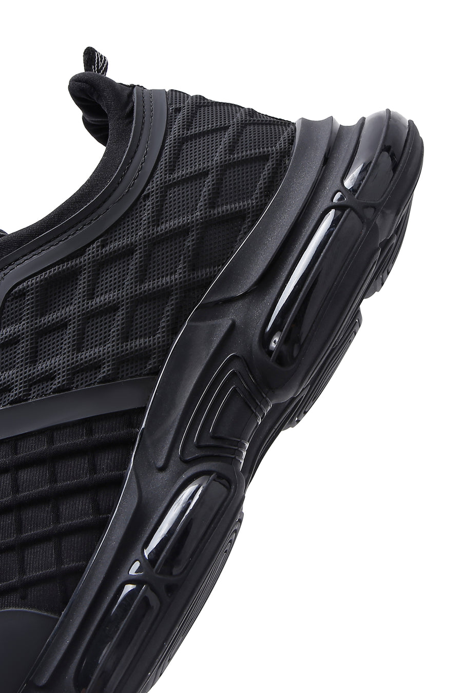 Erkek Siyah Bağcıklı Kalın Tabanlı Deri Sneaker
