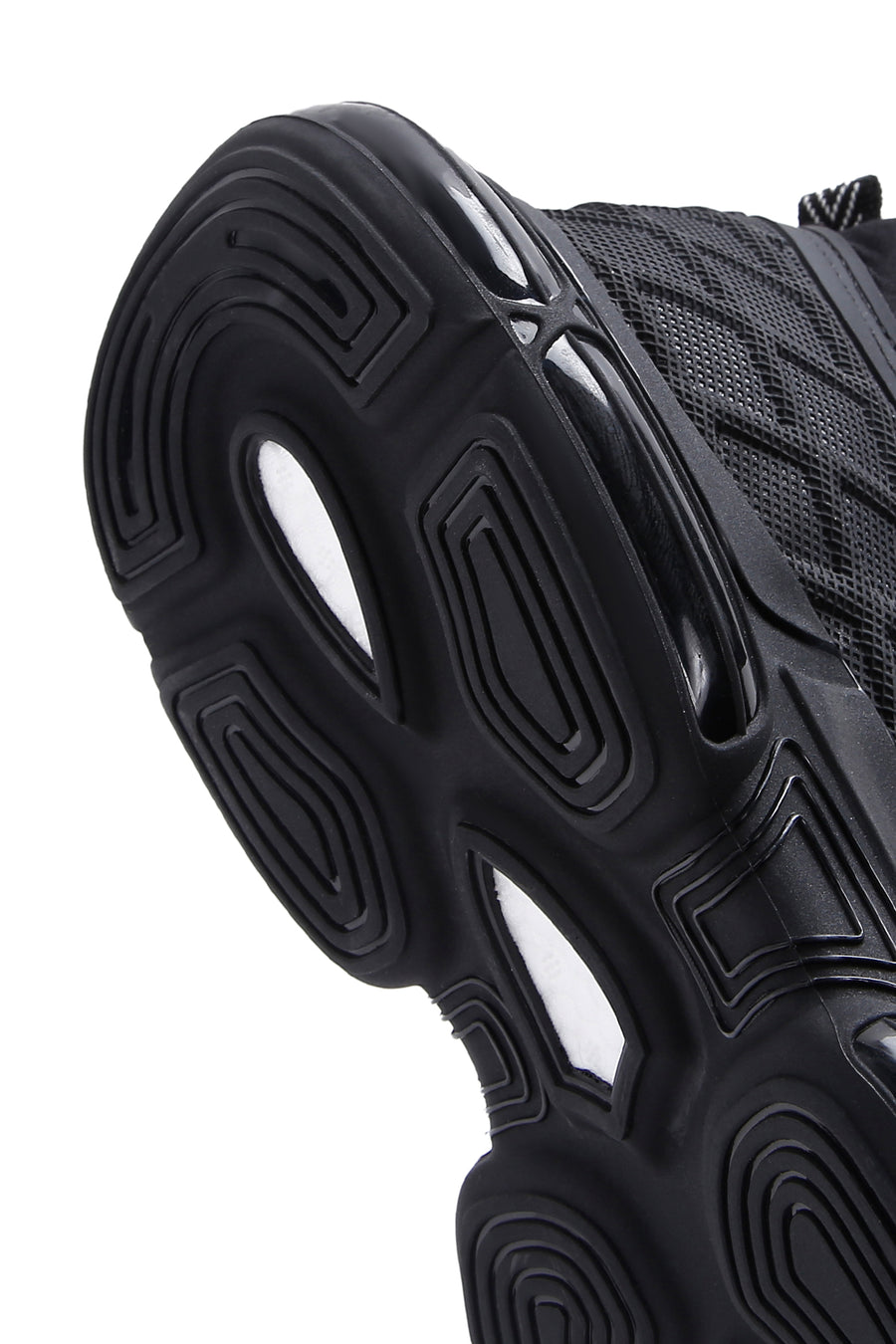 Erkek Siyah Bağcıklı Kalın Tabanlı Deri Sneaker