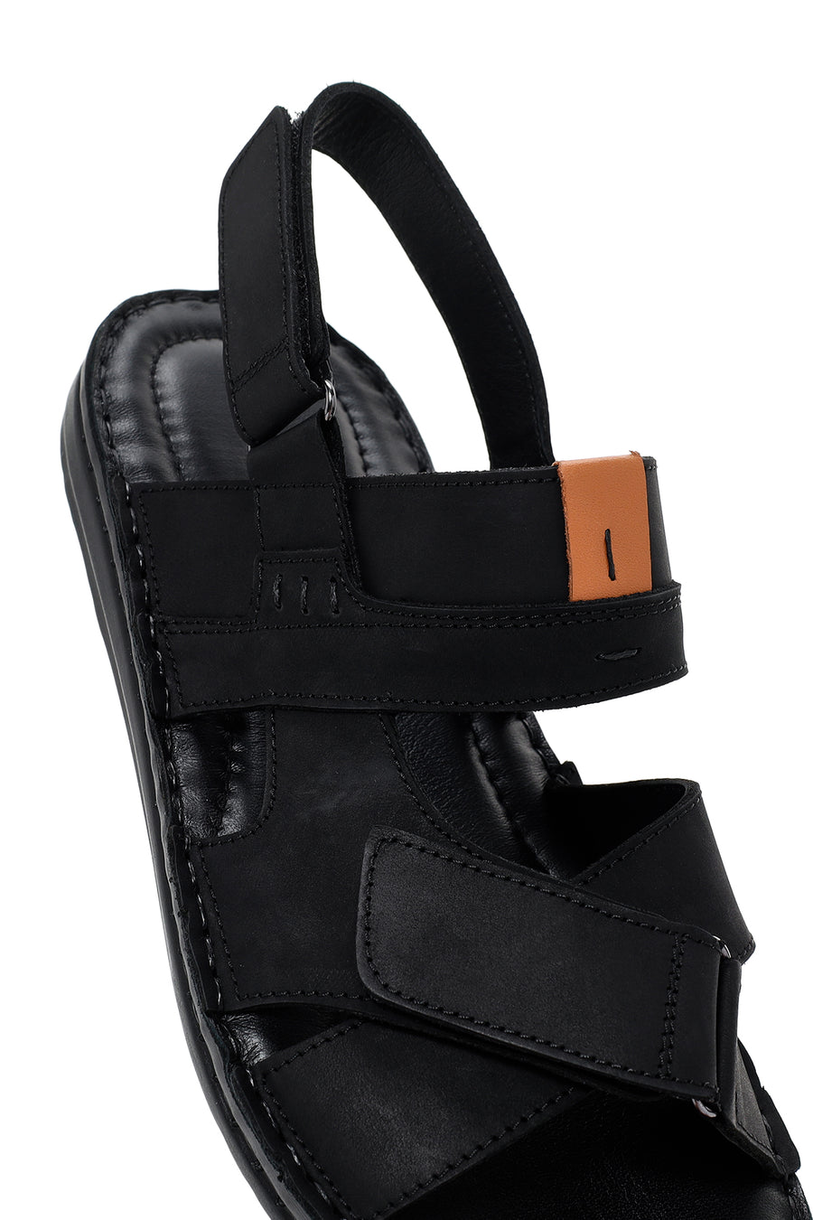 Men's Black Leather Sandals