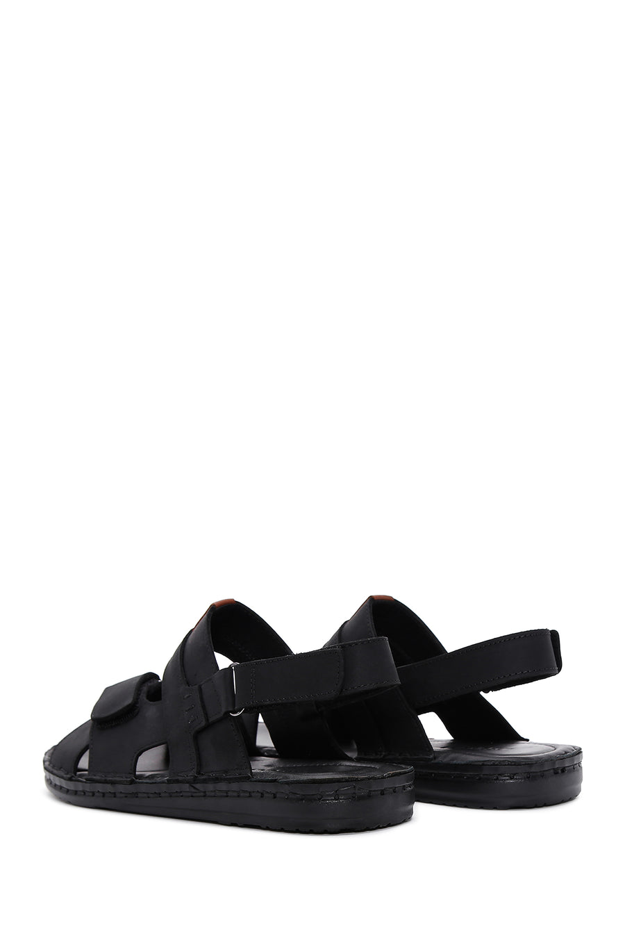 Men's Black Leather Sandals