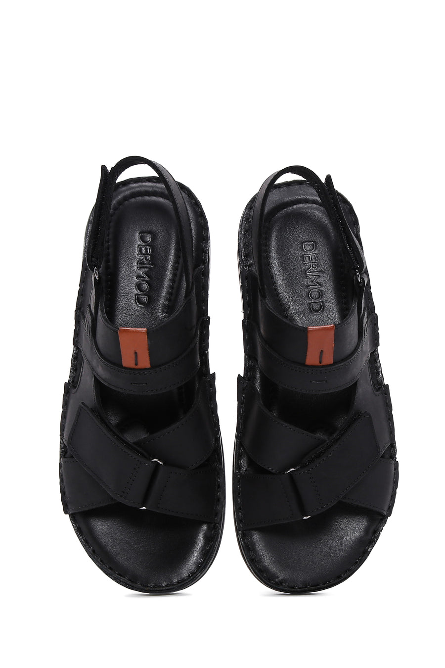 Men's Black Leather Sandals