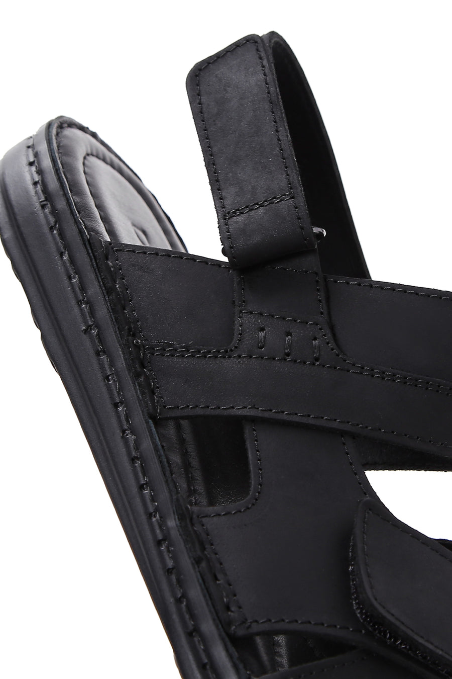 Men's Black Leather Sandals