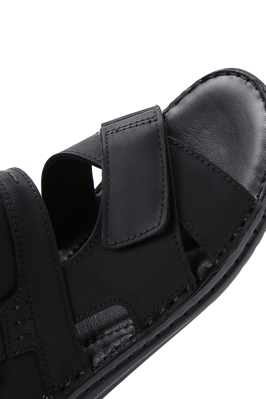 Men's Black Leather Sandals