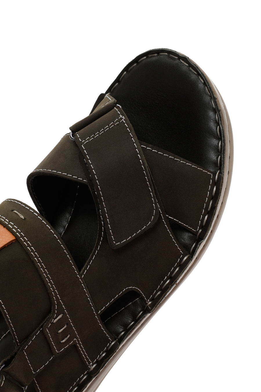 Men's Khaki Leather Sandals