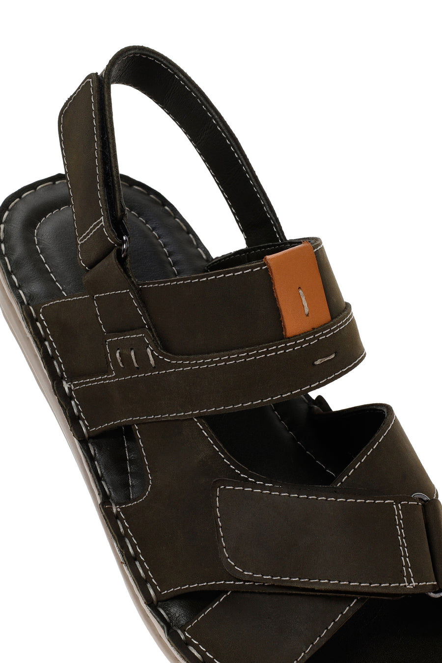 Men's Khaki Leather Sandals