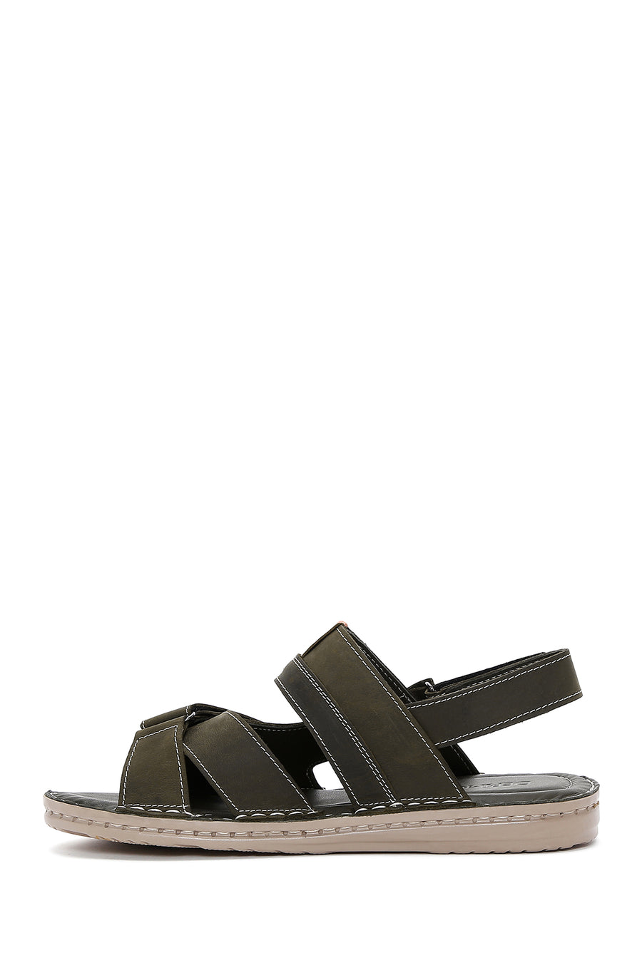 Men's Khaki Leather Sandals