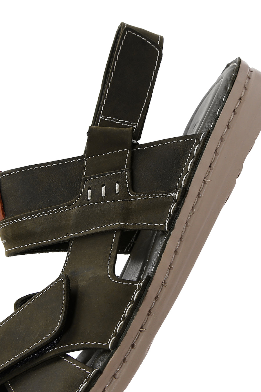 Men's Khaki Leather Sandals