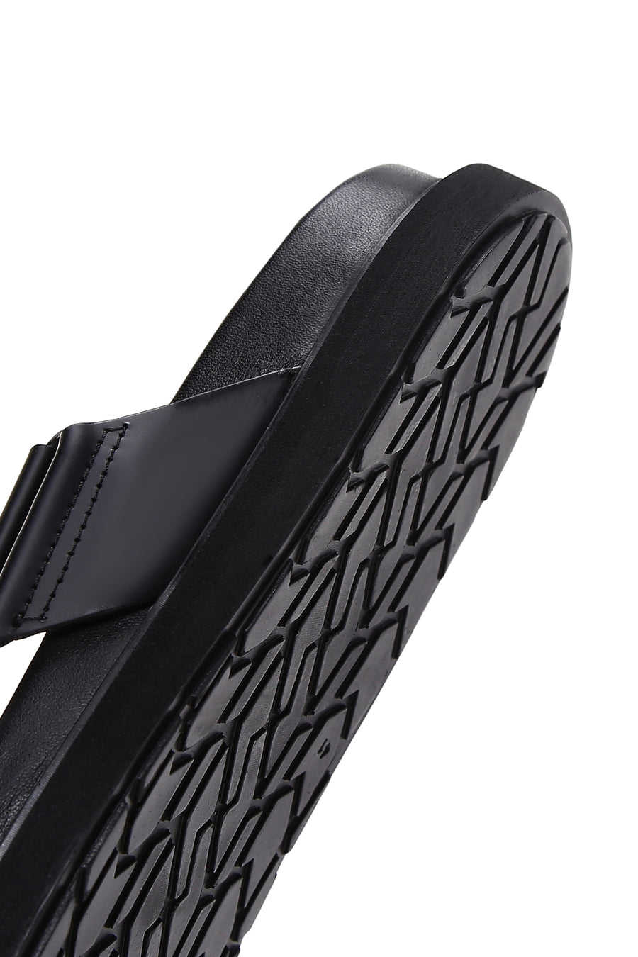 Men's Black Leather Slippers