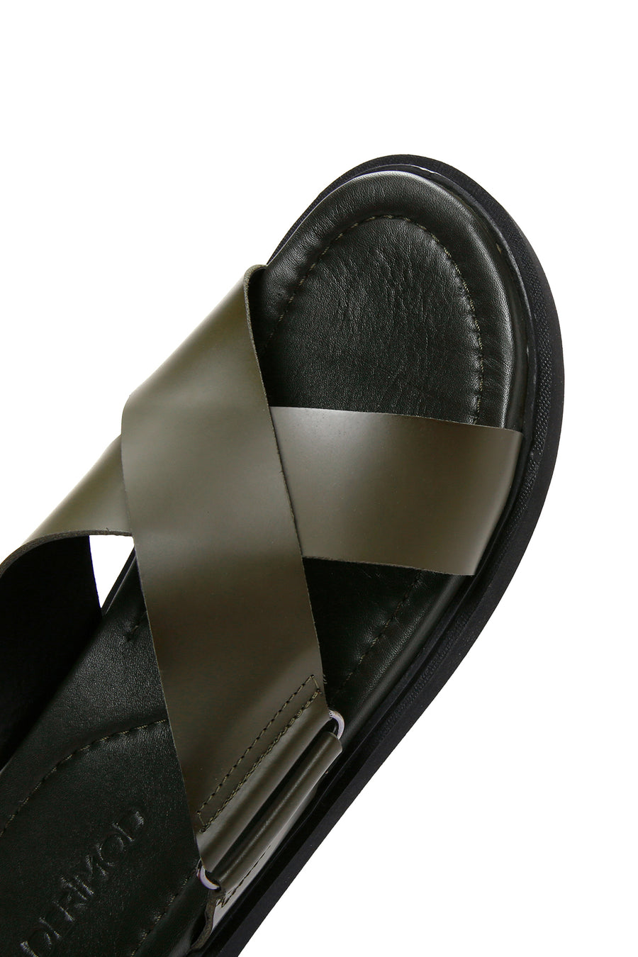 Men's Khaki Leather Slippers