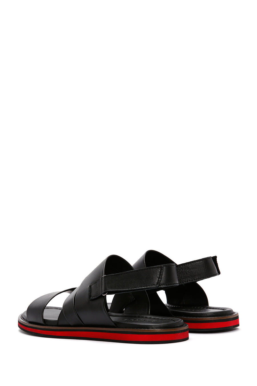 Men's Black Leather Sandals
