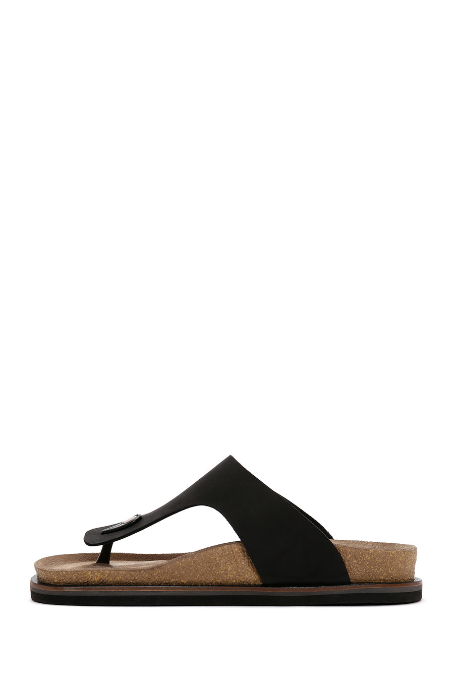 Men's Black Flip Flop Nubuck Leather Slippers