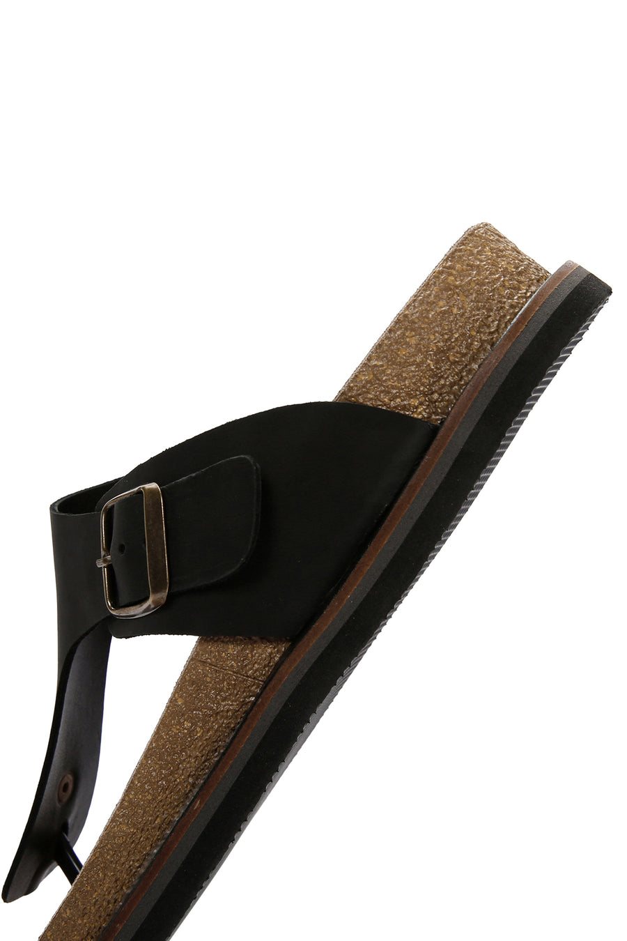 Men's Black Flip Flop Nubuck Leather Slippers