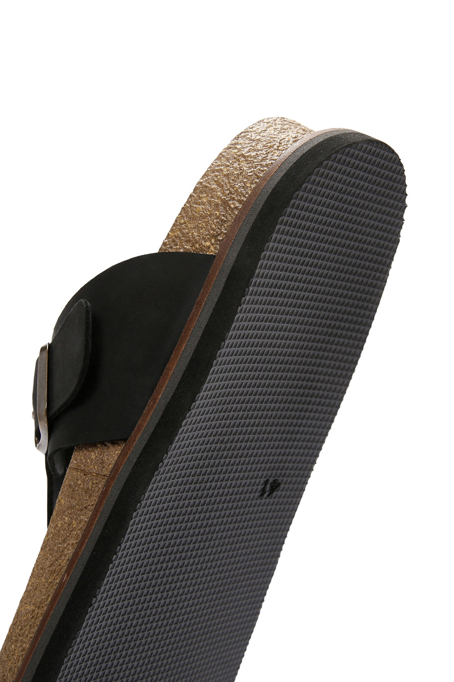 Men's Black Flip Flop Nubuck Leather Slippers