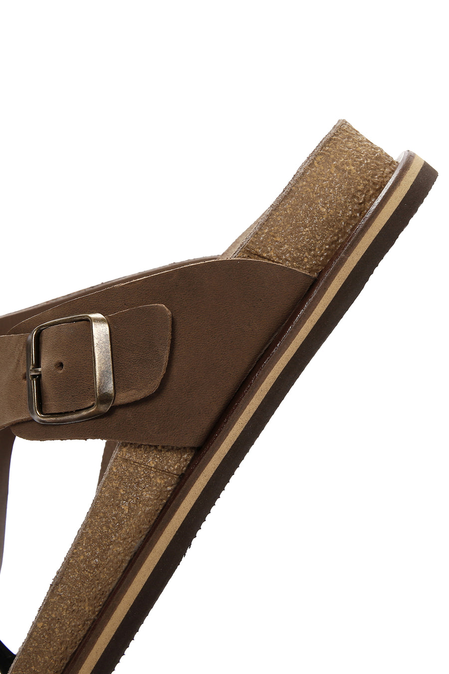 Men's Beige Flip Flop Nubuck Leather Slippers
