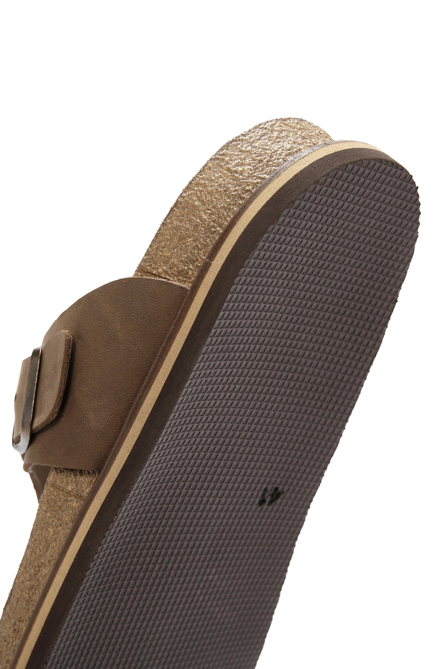 Men's Beige Flip Flop Nubuck Leather Slippers