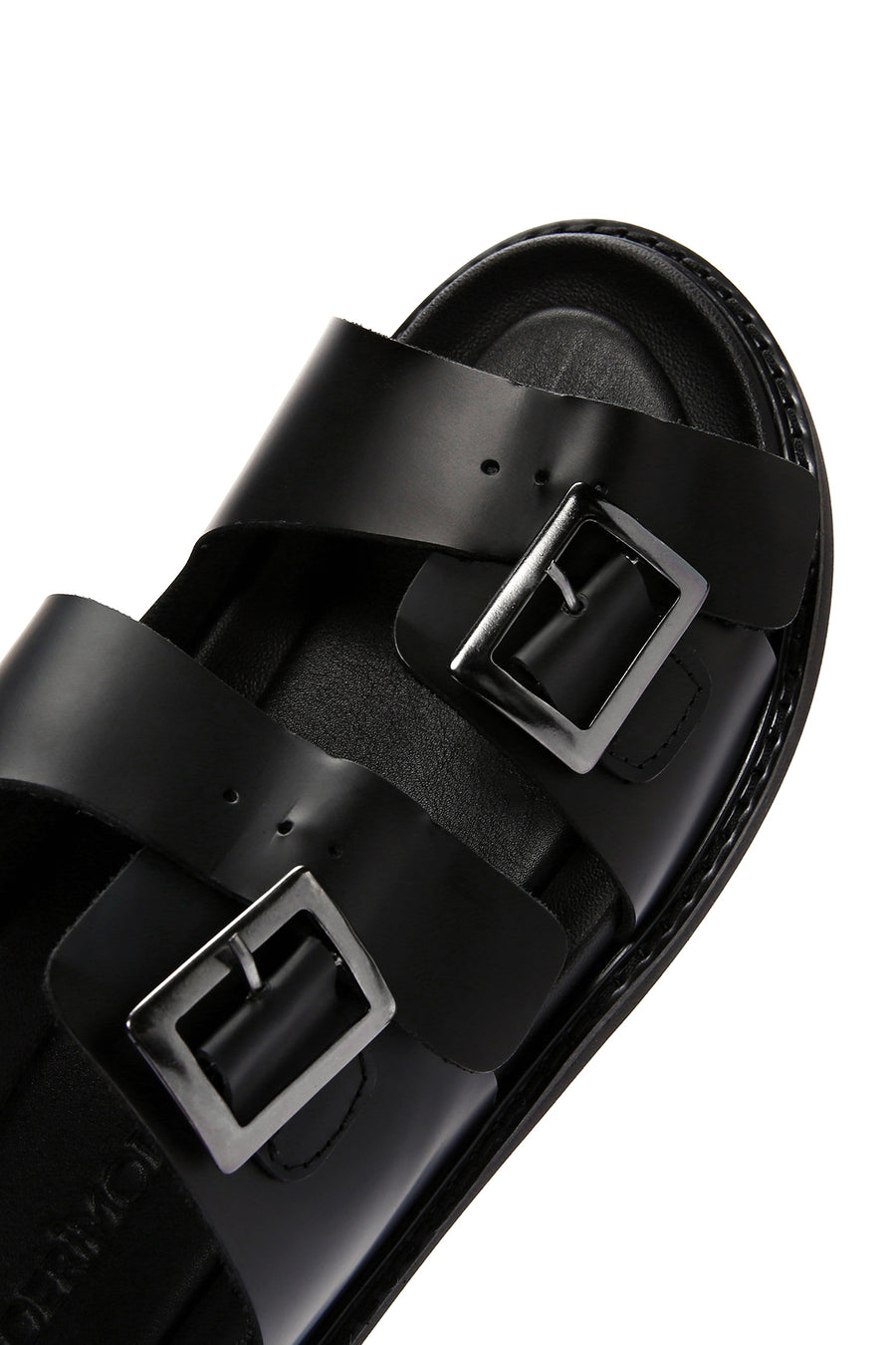 Men's Black Leather Slippers